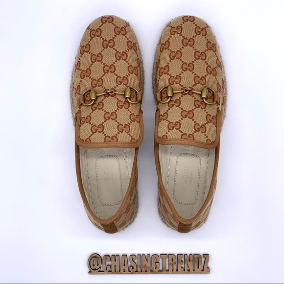 GUCCI Women’s GG Canvas Beige Espadrilles 609424 - Picture 11 of 14